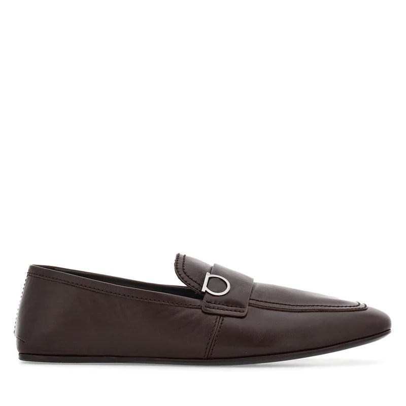 Plaque Leather Loafers