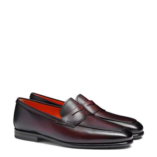 Penny Solid Leather Carlo Burgundy Loafer