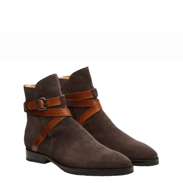 Premium Jodhpur Suede Ankle Boots - Dark Brown