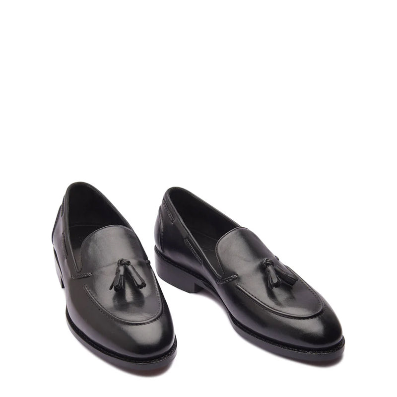 Classic Handmade Solid Leather Tassel Loafer Blue