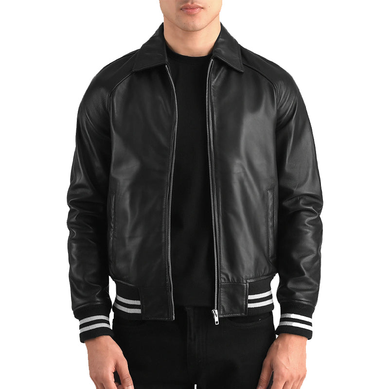 Men Solid Slim Fit Bomber Jacket