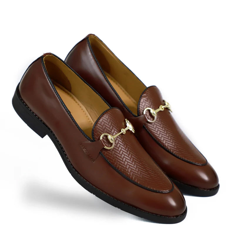 Men Slip-On Leather Horsebit Loafers