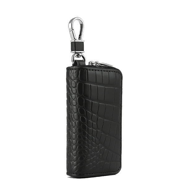 Croco Tan Mini Zipper Key Case Wallet