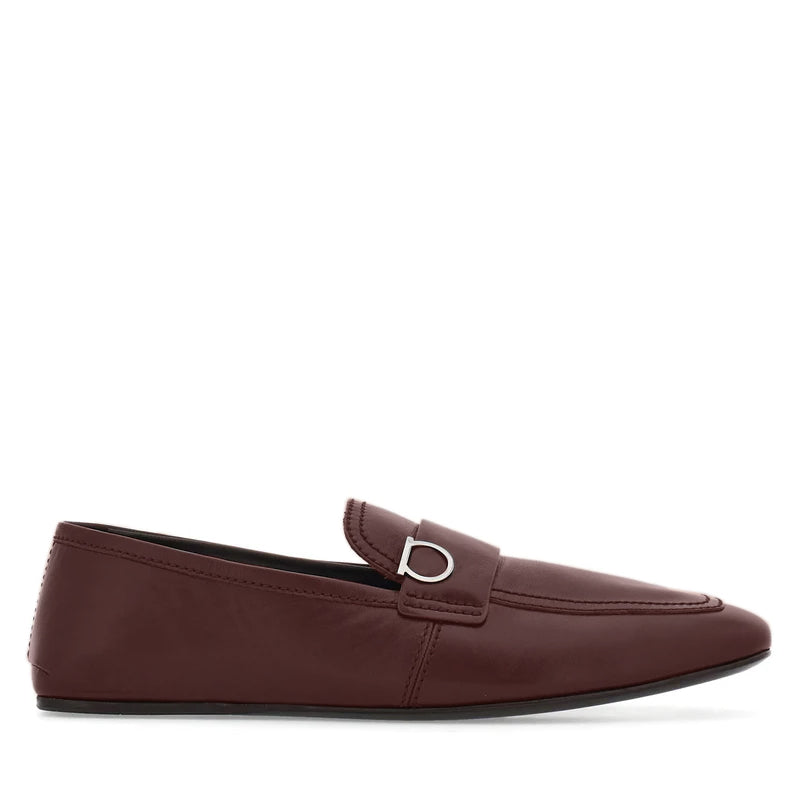 Plaque Leather Loafers