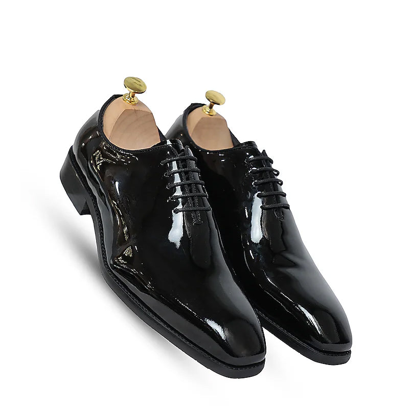 Classic Patent Lace-Up Leather Oxford Shoes