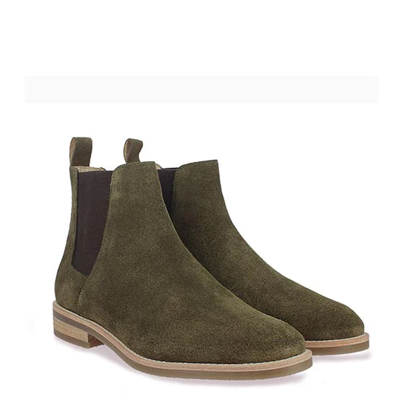 Men Solid Suede Leather Chelsea Boot
