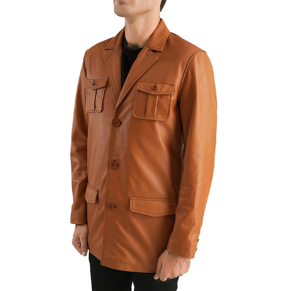 Voxen Leather Blazer - Green