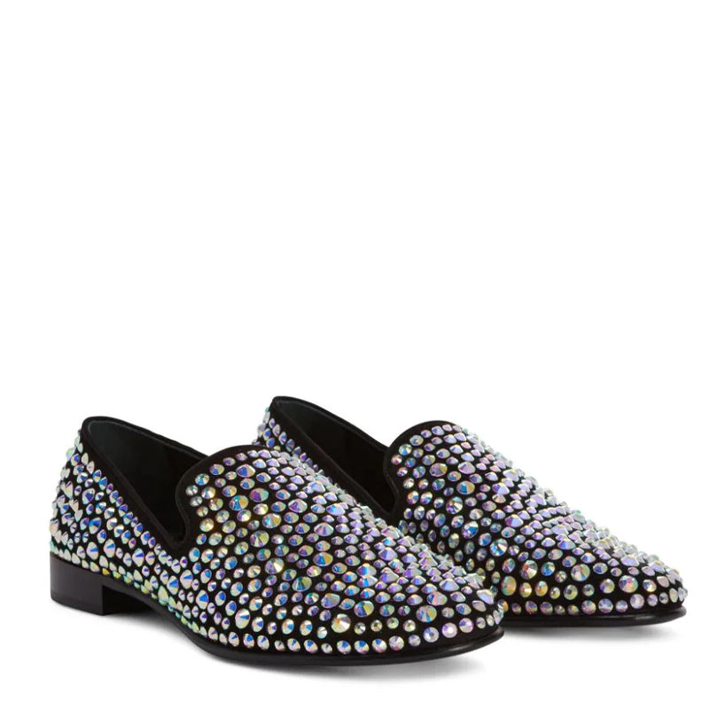 Crystalline Embellished Loafers