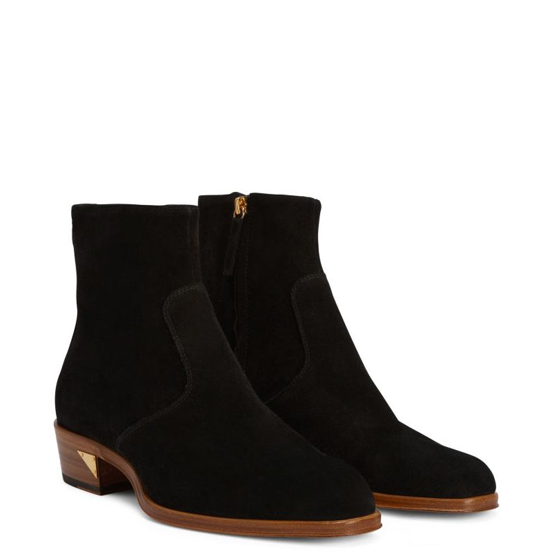 Handmade Suede Leather Side Zipper Ankle Boot