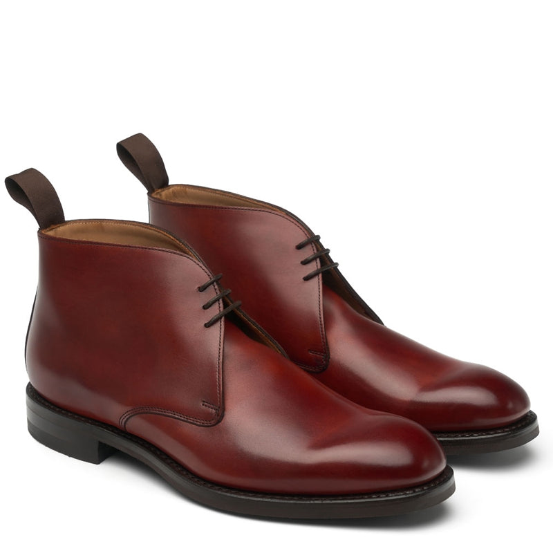 Polished Shiny Leather Chukkas Boot Burgundy
