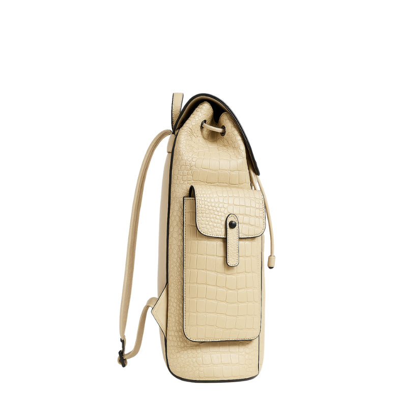 Italain Croco Leather Casual Travel Backpack