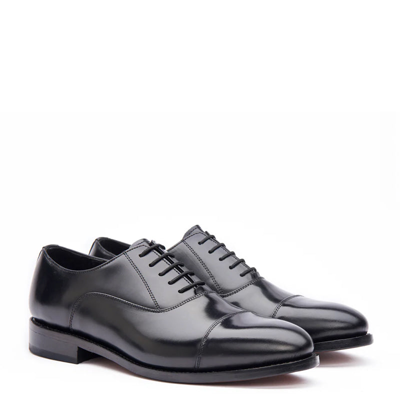 Men Lace-Up Shiny Leather Oxford Shoes