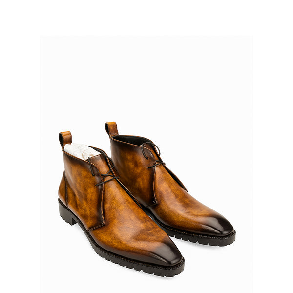 Mens Premium Leather Chukka Boots
