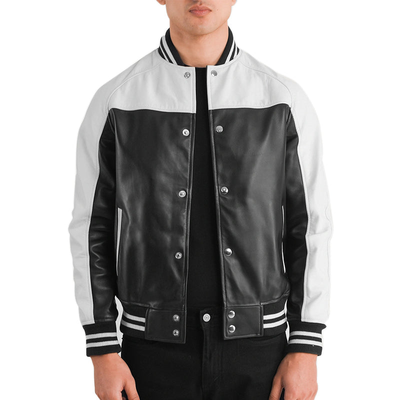 Terrance Leather Bomber Jacket For Men