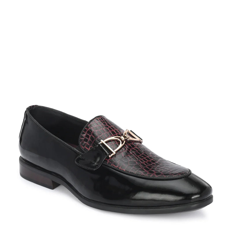 Patent Leather Buckled Loafers For Men