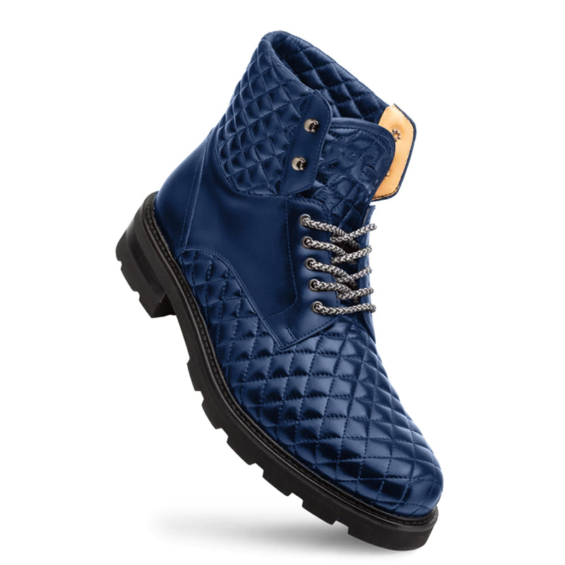 Blue Aria Lace-up Leather Boot