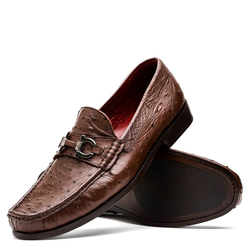 Ostrich Leather Horsebit Loafers