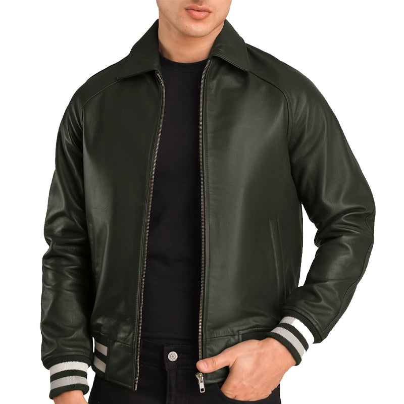 Men Solid Slim Fit Bomber Jacket