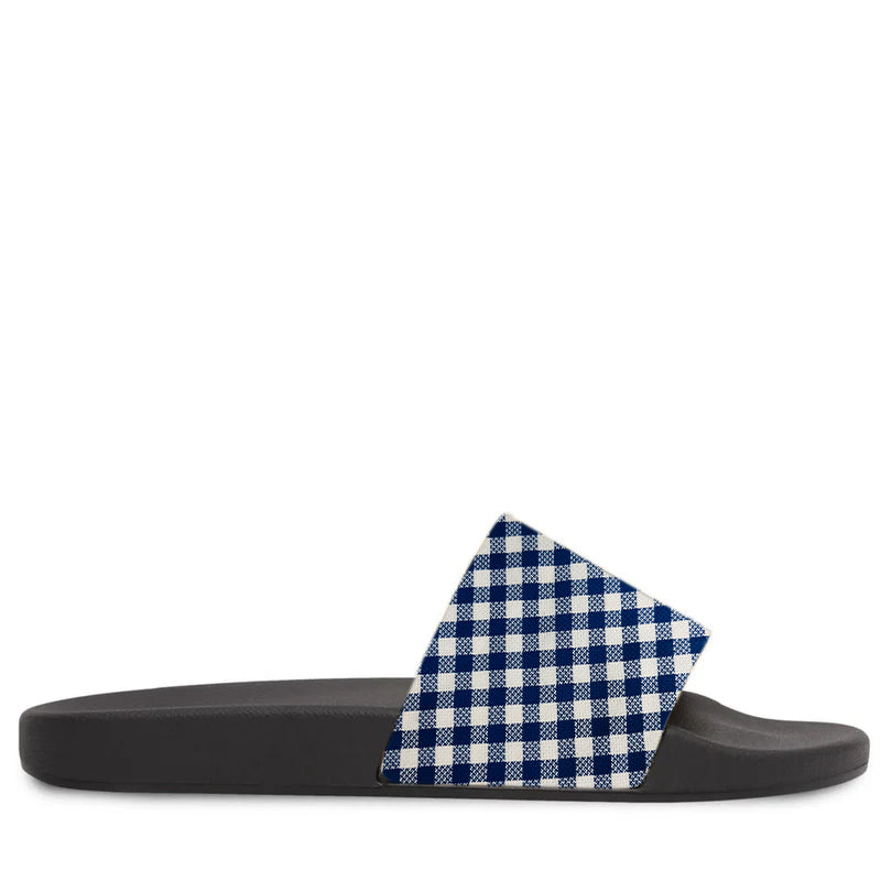 Men's Checked Pattern Printed Slides