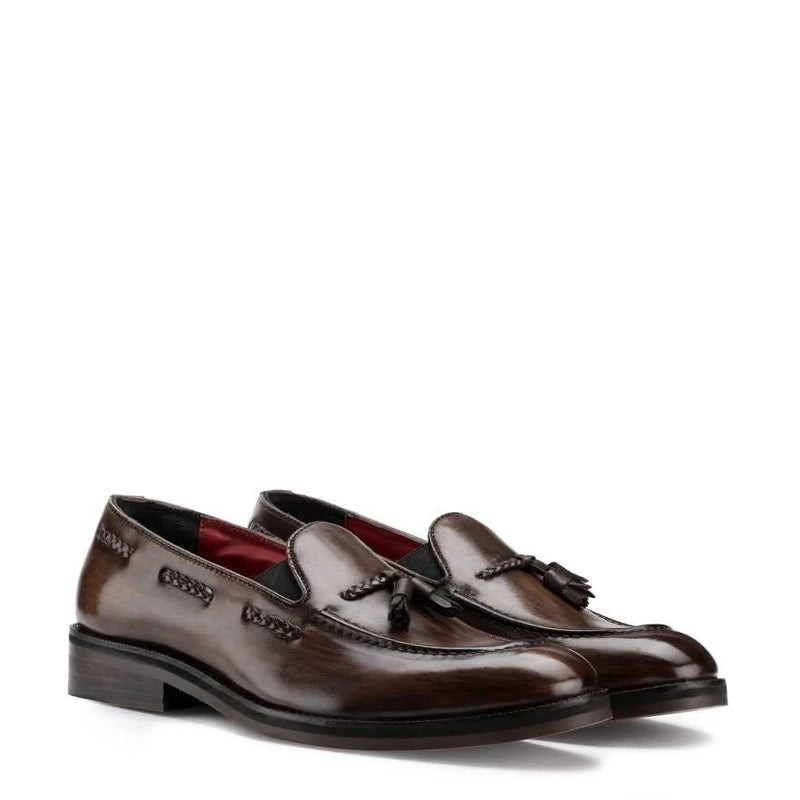 Pure Leather Classic Side Lacing Tassel Loafer