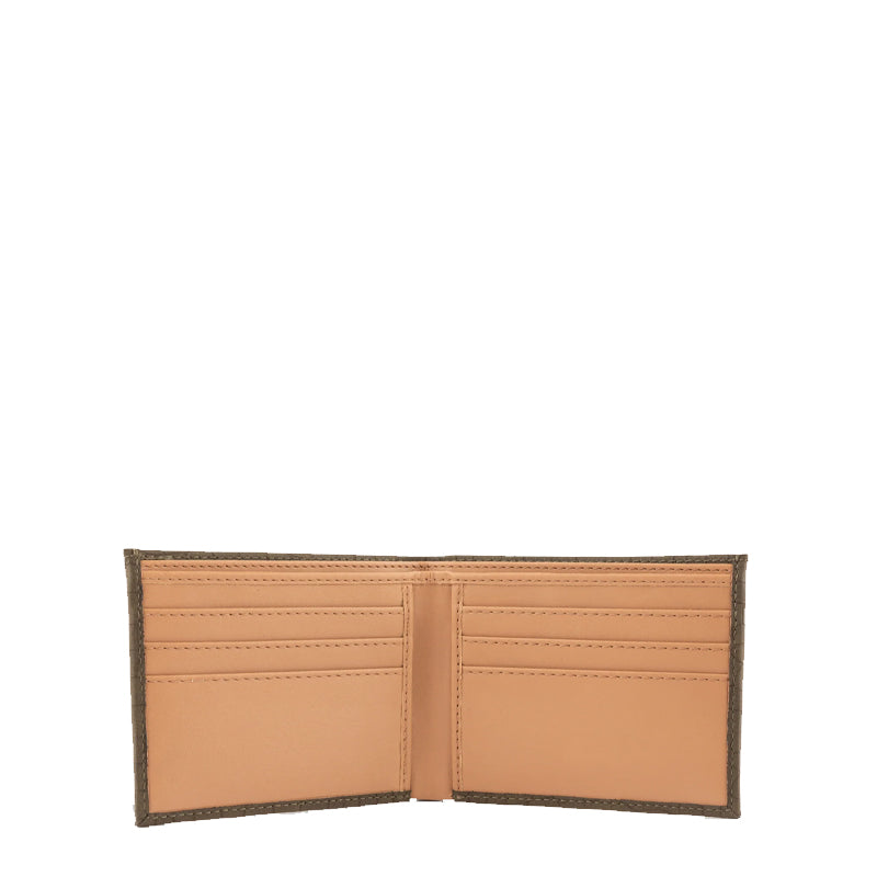 Croc Leather Bifold Peach Wallet