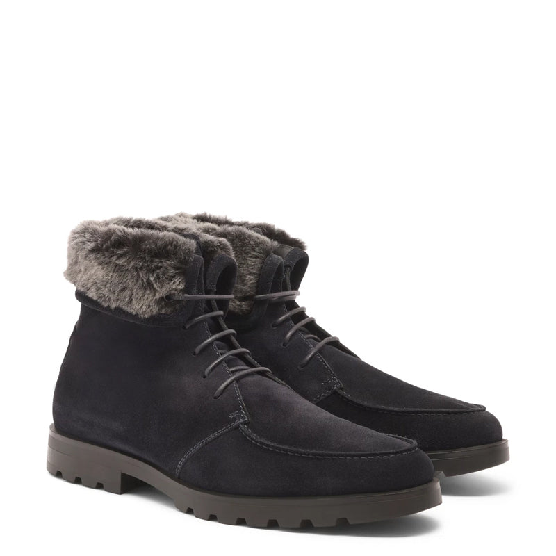 fur lined mens dress shoes Men's Black Leather Lace-Up with Lining - Wessi Wessi PU Sole Material Lanton Tweed Faux Fur House