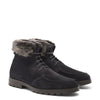 Men Suede Leather Ankle Boots With Fur-Trim  Italian Shoes Company