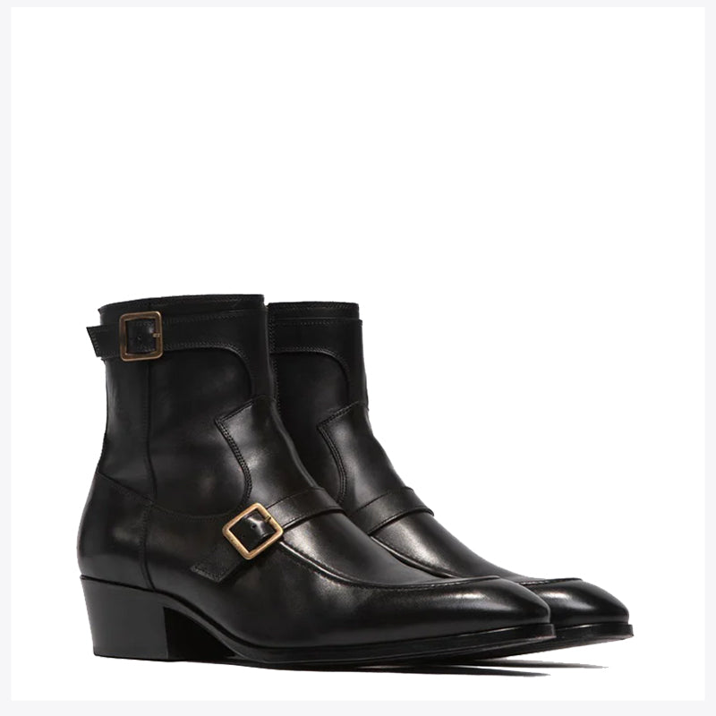 Monk Strap High Ankle Leather Boot