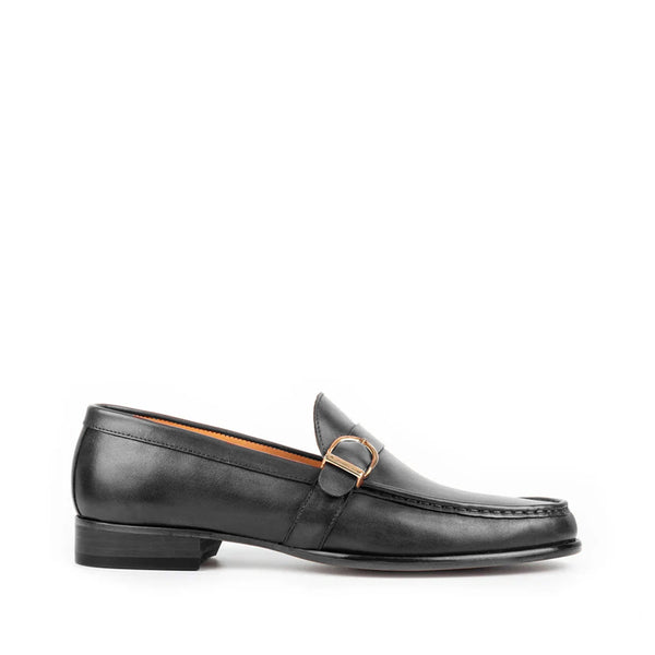 Enzo Single Monk Strap Shoe - Black