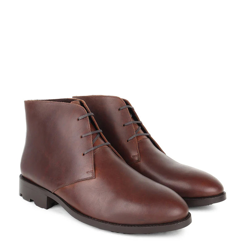 Derby Leather Chukka Ankle Boots For Men