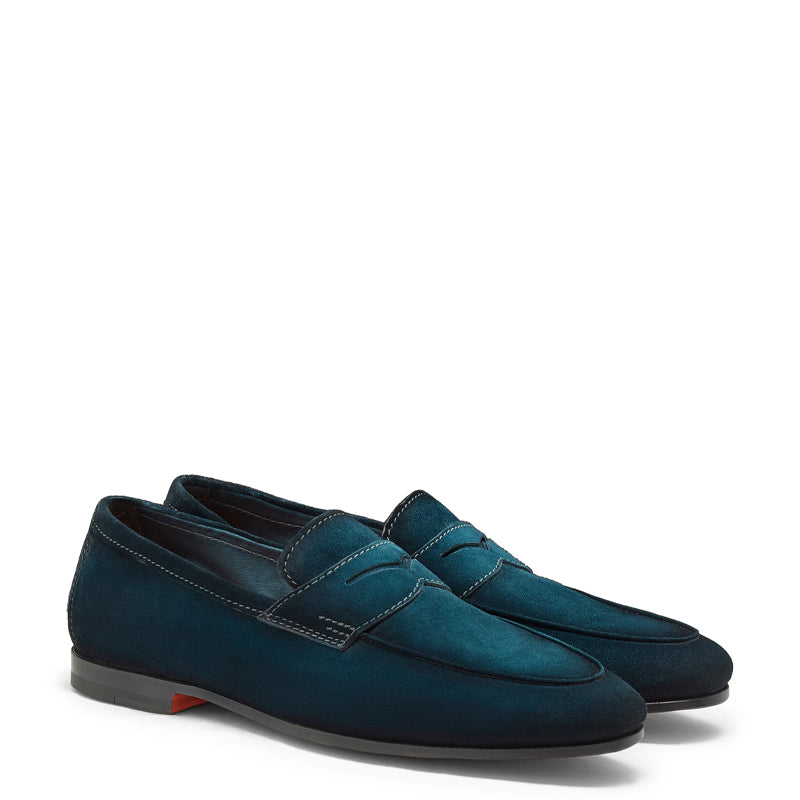 Men’s Brown Suede Penny Loafers – Classic Slip-On