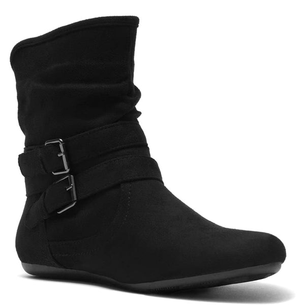 Boho Mid Calf Boot - Black