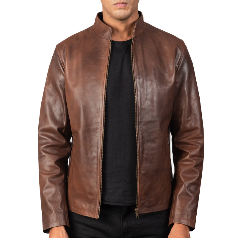 Alex Leather Biker Jacket For Men