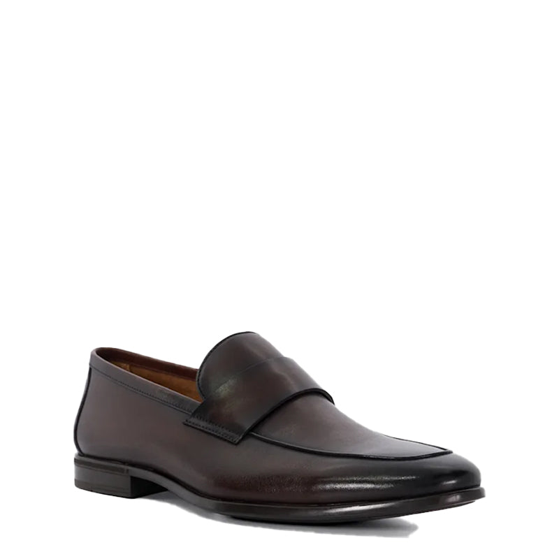 Men Solid Premium Leather Black Loafer