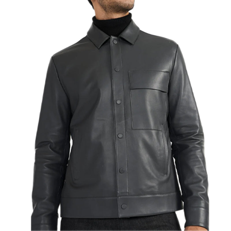 Graphite Grey Diallo Leather Jacket