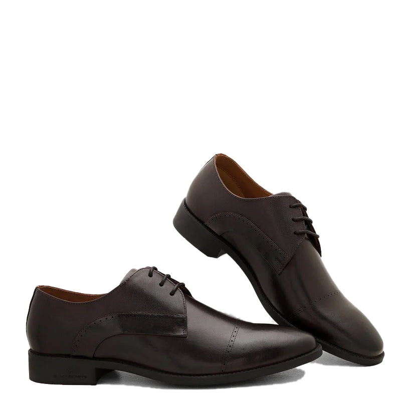 Men Solid Leather Derby Shoes