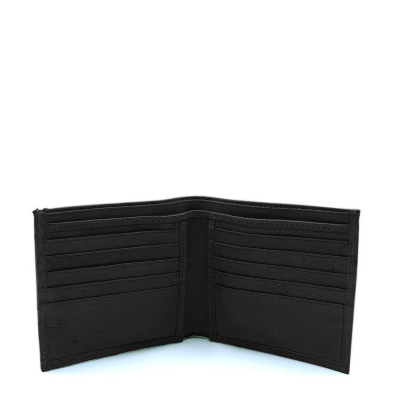 Men Ostrich Leather Bifold Wallet