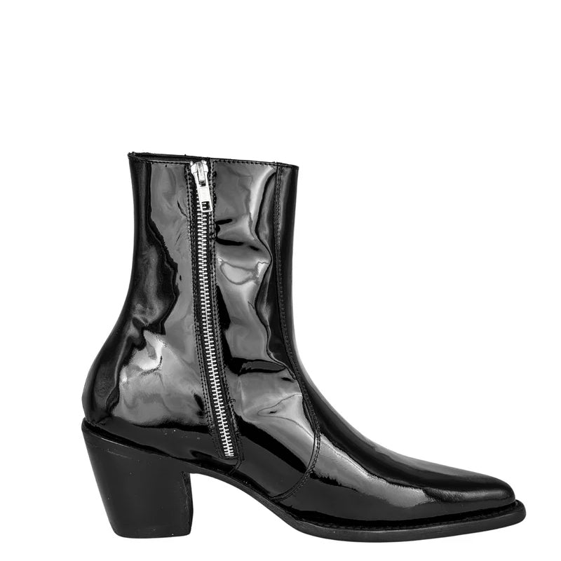 Patent Leather Cuban Heel Cowboy Boots