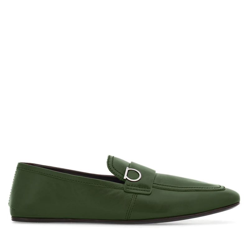 Plaque Leather Loafers
