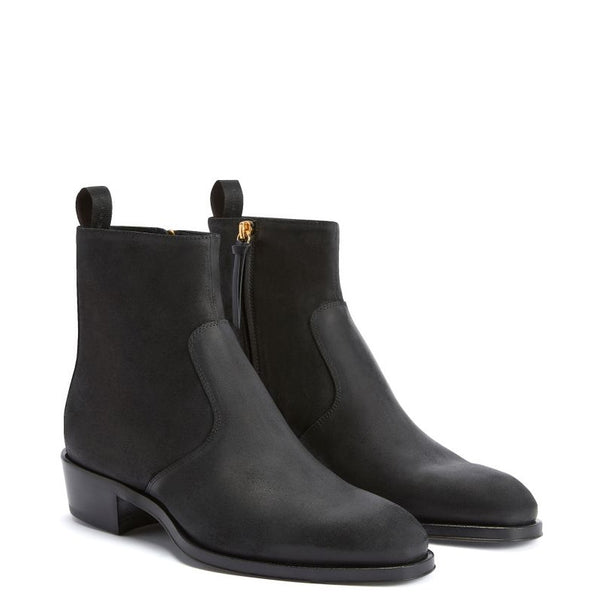 Suede Leather Side Zip Ankle Boots For Men