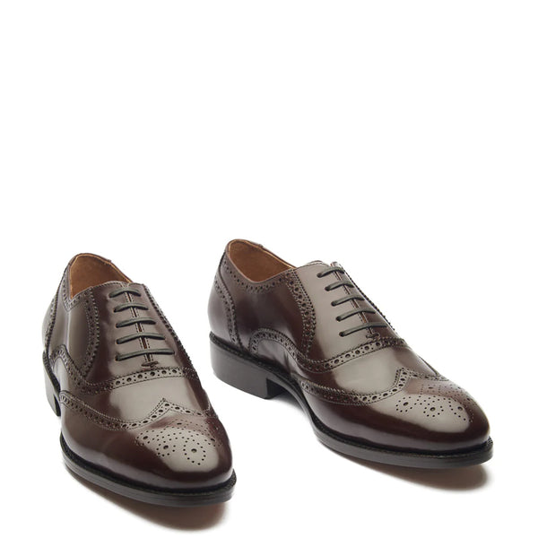 Men Lace Up Leather Wingtip Oxford Shoe