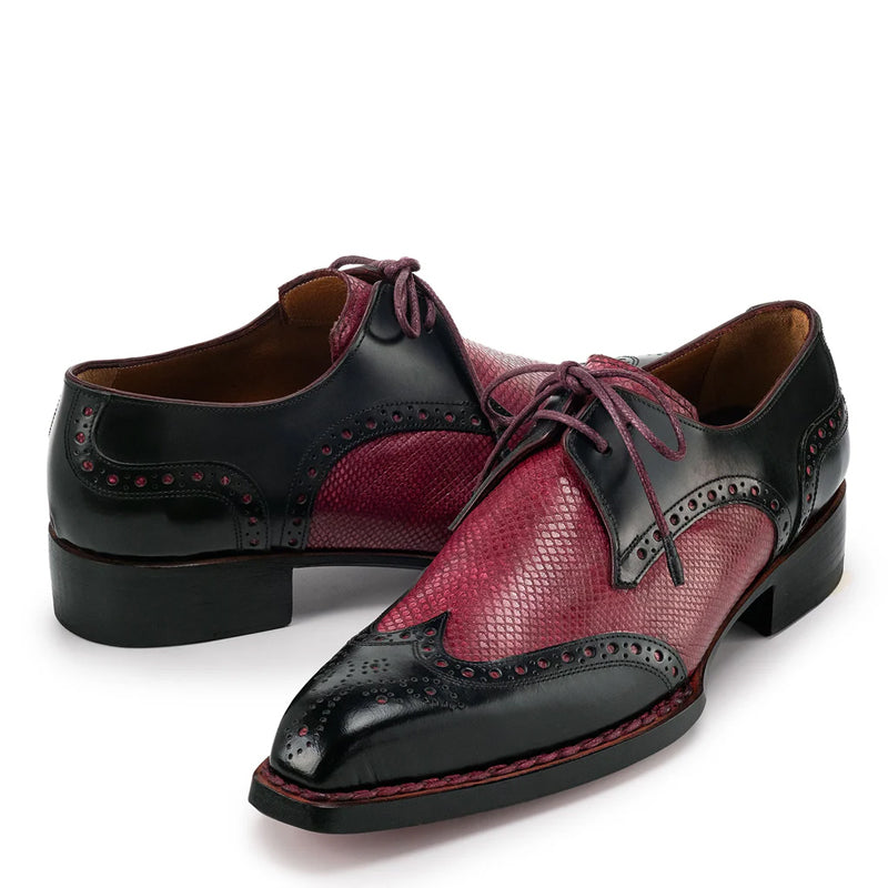 Leather Wingtip Derby Shoes For Men