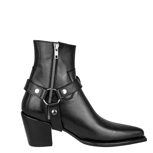 Leather High Heel Chelsea With Chain Boots