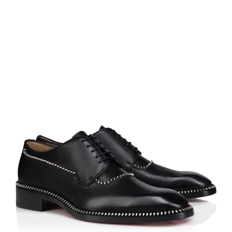 Men Studded Leather Lace-Up Oxford Shoes