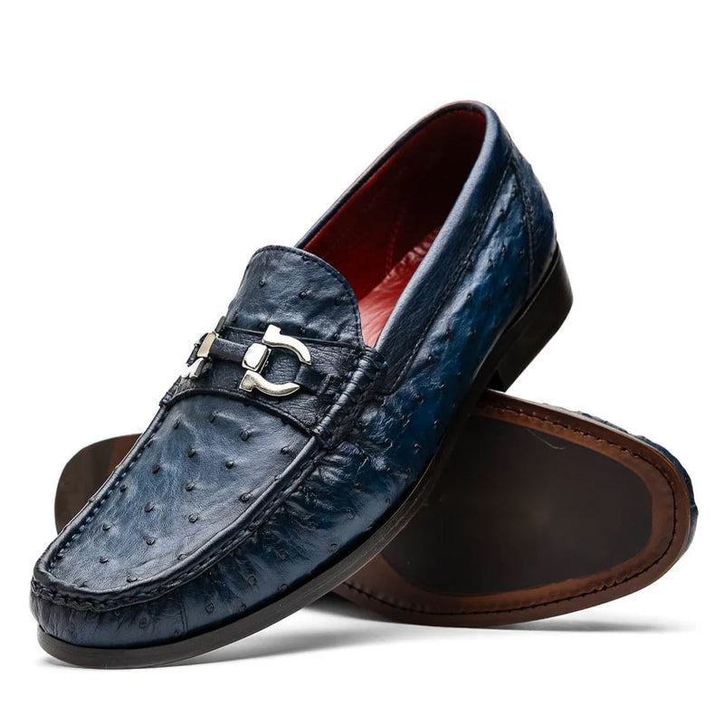 Ostrich Leather Horsebit Loafers