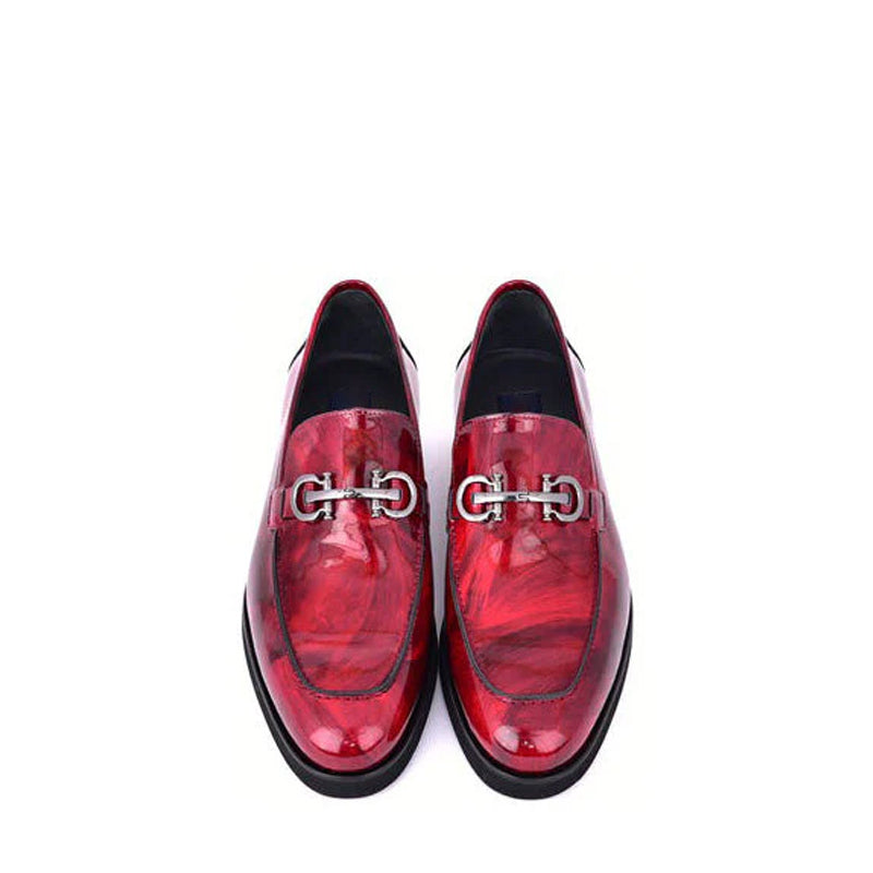 Marble Calf Leather Formal Loafers