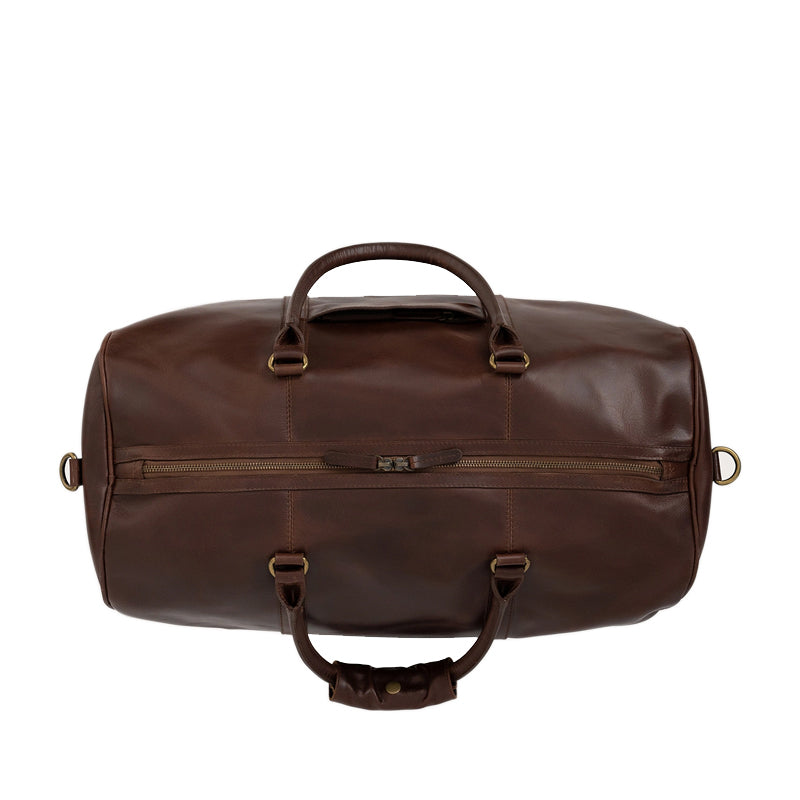 Darrio Black Leather Duffle Bag