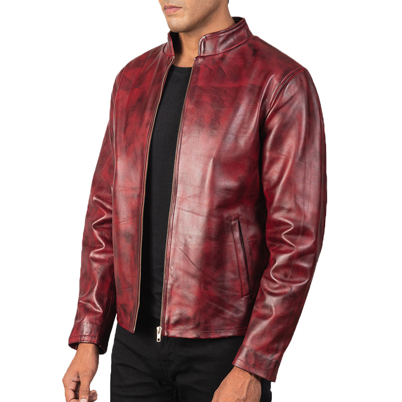 Alex Leather Biker Jacket For Men