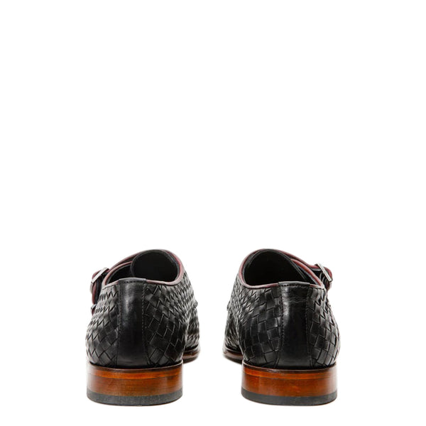 Woven Double Monk Strap Men Shoes