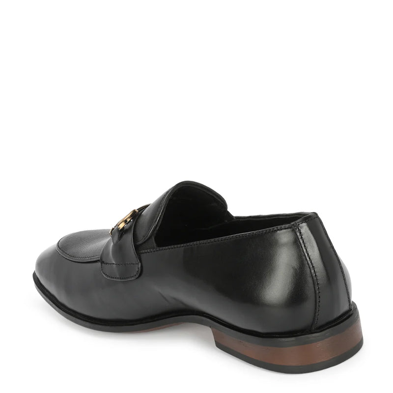 Premium Solid Leather Buckled Loafers